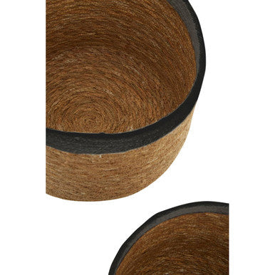 Orsina Lidi Woven Storage Baskets – Set of 3 Natural and Black