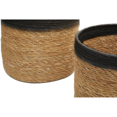 Orsina Lidi Woven Storage Baskets – Set of 3 Natural and Black