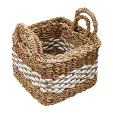 Orsina Lidi Square Seagrass Baskets – Set of 2 Modern Storage Baskets