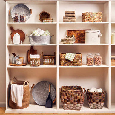 Orsina Lidi Square Seagrass Baskets – Set of 2 Modern Storage Baskets