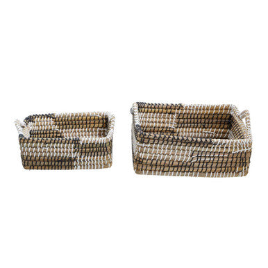 Orsina Lidi Woven Straw Baskets – Set of 2 Eco-Friendly Storage