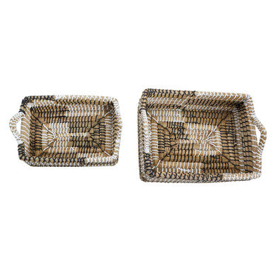 Orsina Lidi Woven Straw Baskets – Set of 2 Eco-Friendly Storage