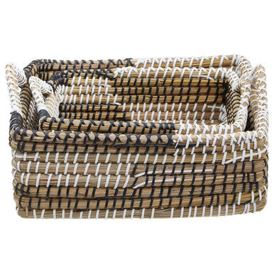 Orsina Lidi Woven Straw Baskets – Set of 2 Eco-Friendly Storage