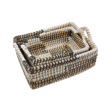 Orsina Lidi Woven Straw Baskets – Set of 2 Eco-Friendly Storage
