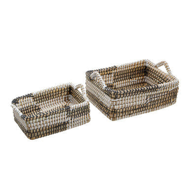 Orsina Lidi Woven Straw Baskets – Set of 2 Eco-Friendly Storage