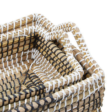 Orsina Lidi Woven Straw Baskets – Set of 2 Eco-Friendly Storage