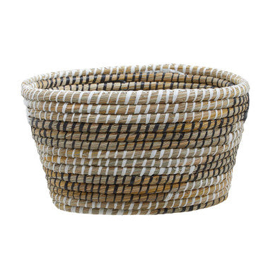 Orsina Lidi Oval Straw Baskets – Set of 3 Woven Storage Baskets