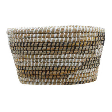 Orsina Lidi Oval Straw Baskets – Set of 3 Woven Storage Baskets