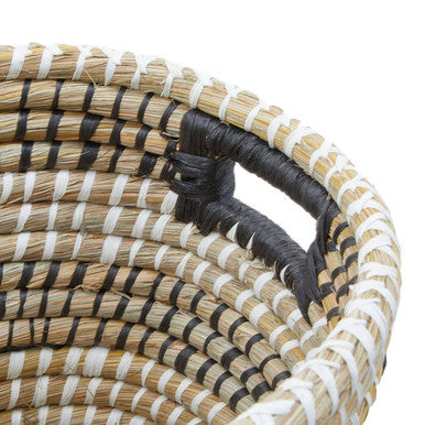 Orsina Lidi Oval Straw Baskets – Set of 3 Woven Storage Baskets