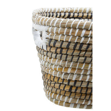 Orsina Lidi Oval Straw Baskets – Set of 3 Woven Storage Baskets