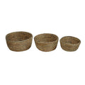 Orsina Lidi Set of 3 Woven Straw Baskets with Black Detail