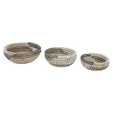 Orsina Lidi Woven Storage Baskets - Set of 3 Black and White