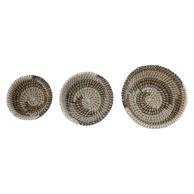 Orsina Lidi Woven Storage Baskets - Set of 3 Black and White