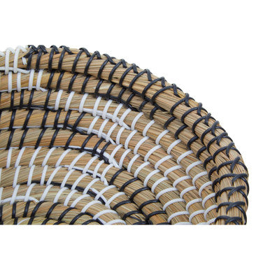 Orsina Lidi Woven Storage Baskets - Set of 3 Black and White