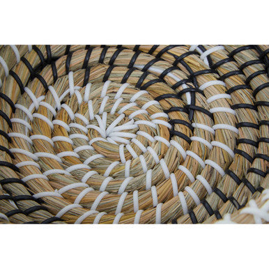 Orsina Lidi Woven Storage Baskets - Set of 3 Black and White