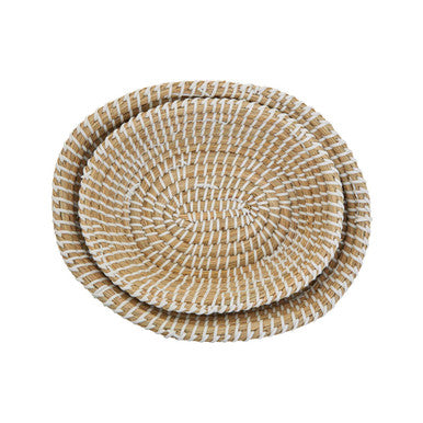 Orsina Lidi Woven Storage Baskets with White Detail - Set of 2