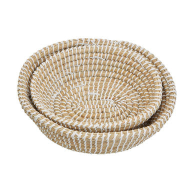 Orsina Lidi Woven Storage Baskets with White Detail - Set of 2