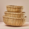Orsina Lidi Bamboo Storage Baskets – Set of 3 Eco-Friendly Organisers