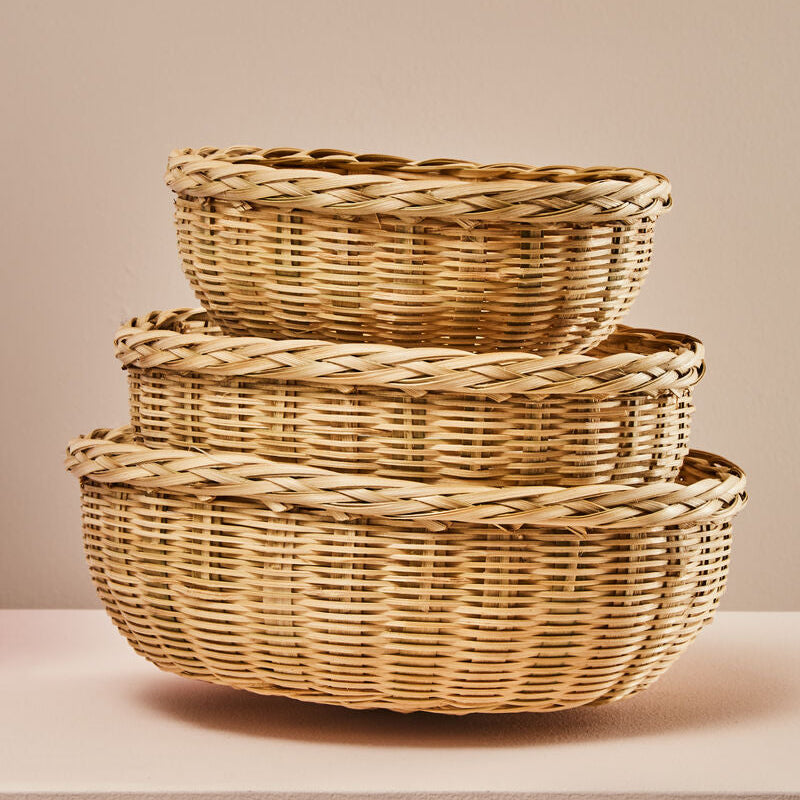 Orsina Lidi Bamboo Storage Baskets – Set of 3 Eco-Friendly Organisers