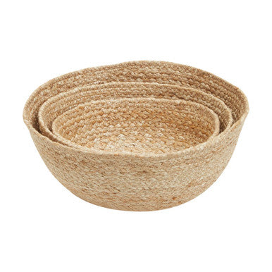 Orsina Lidi Jute Baskets – Set of 3 Eco-Friendly Woven Storage Baskets