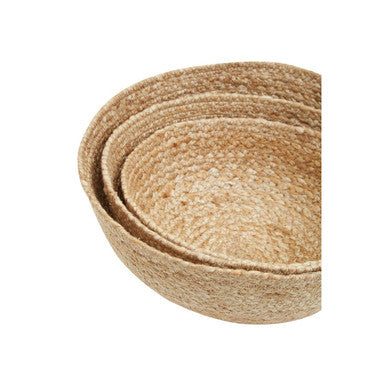 Orsina Lidi Jute Baskets – Set of 3 Eco-Friendly Woven Storage Baskets