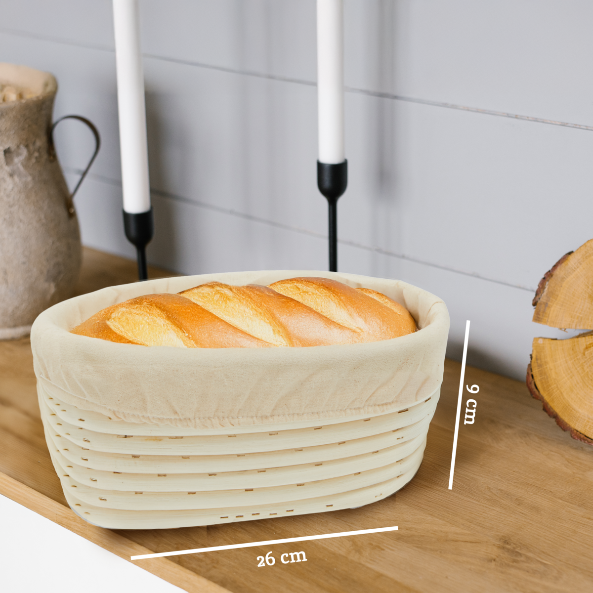 Orsina Rattan Oblong Bread Proofing Basket – Natural Sourdough Banneton