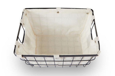 Orsina Harga Medium Black Wire Storage Basket with Cotton Lining