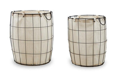Orsina Matte Black Laundry Baskets – Set of 2 Modern Storage Baskets