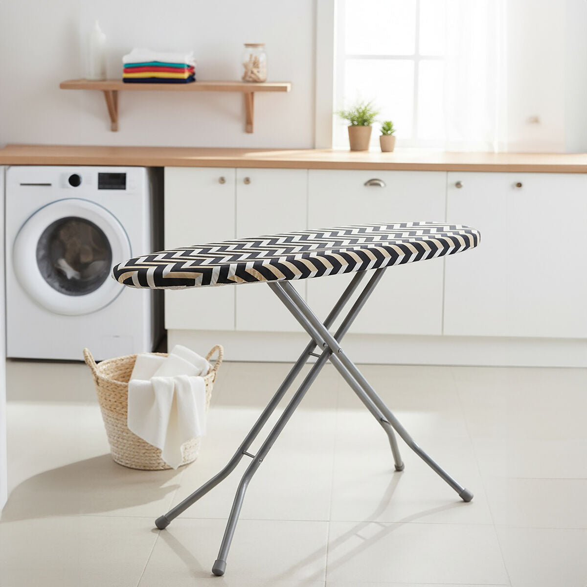 Orsina Thread and Loom Chevron Ironing Board Cover - Black and Yellow