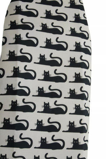 Orsina Cat Ironing Board Cover – Grey Cotton with Elasticated Edging