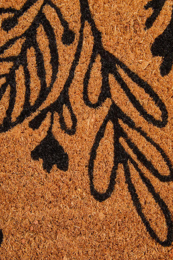 Orsina Filta Leaves Coir Doormat – Natural Leaf Pattern Entrance Mat