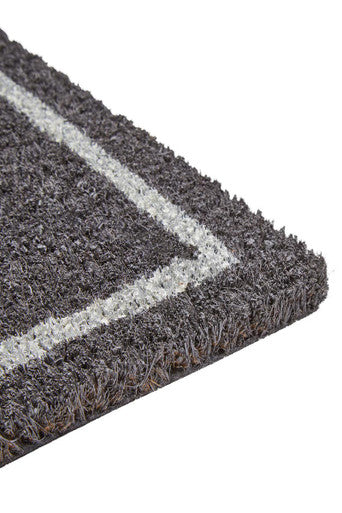 Orsina Hello Coir Doormat – Modern Grey and White Entrance Mat