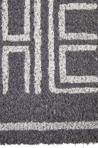 Orsina Hello Coir Doormat – Modern Grey and White Entrance Mat