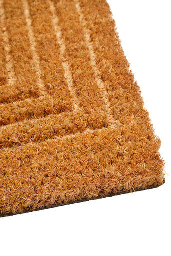 Orsina Filta Geometric Embossed Coir Doormat – Modern Outdoor Mat