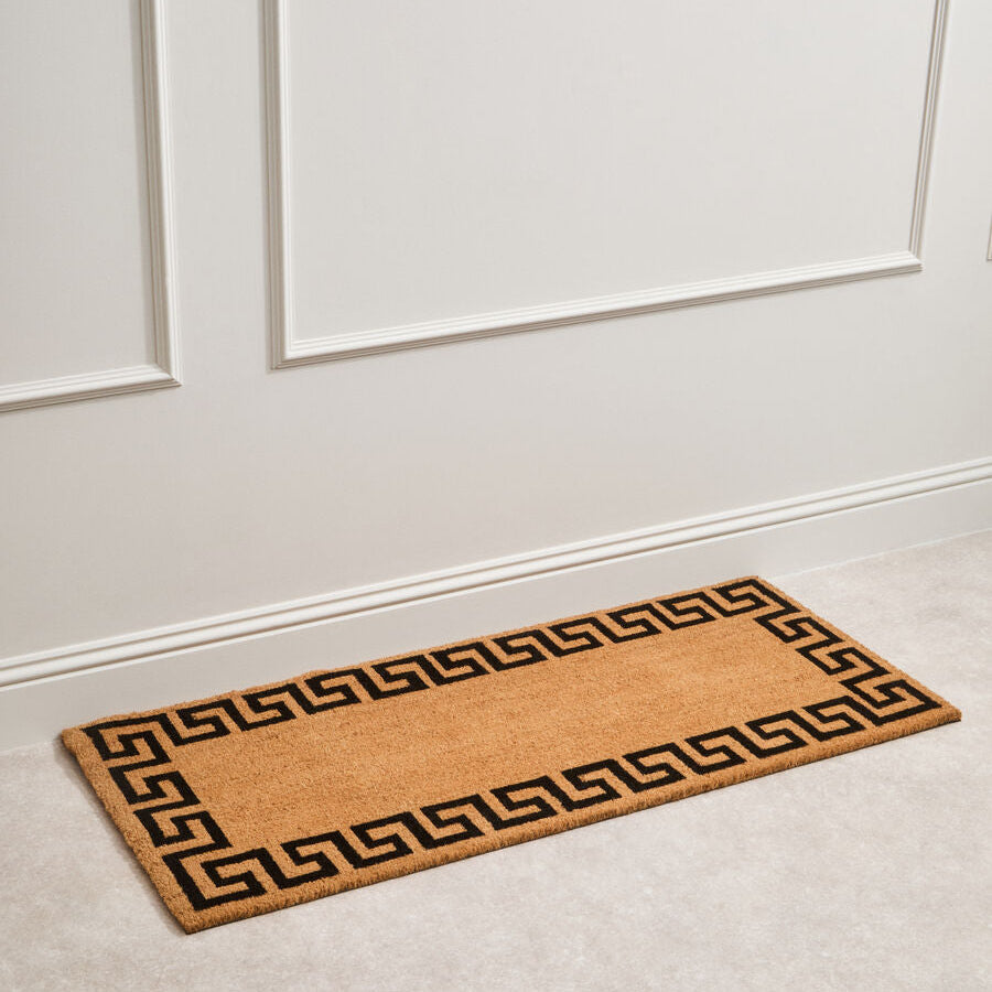 Orsina Filta Greek Key Coir Doormat – Durable Luxury Entryway Mat
