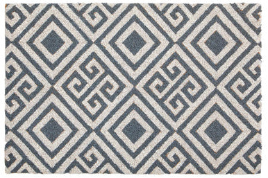 Orsina Filta Blue and White Geo Coir Doormat – Modern Geometric Mat
