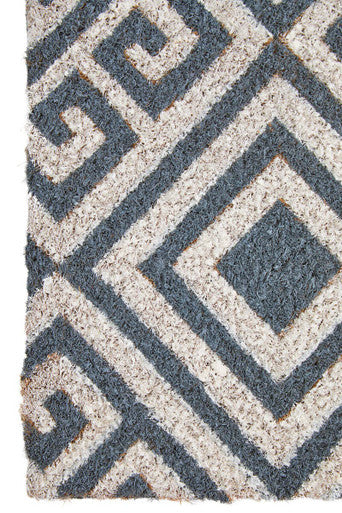 Orsina Filta Blue and White Geo Coir Doormat – Modern Geometric Mat