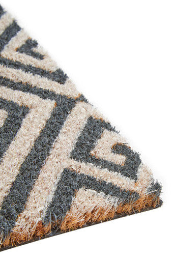 Orsina Filta Blue and White Geo Coir Doormat – Modern Geometric Mat