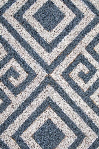 Orsina Filta Blue and White Geo Coir Doormat – Modern Geometric Mat