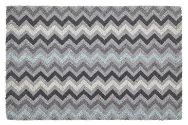 Orsina Grey and White Chevron Coir Doormat – Durable Outdoor Entrance Mat