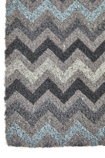 Orsina Grey and White Chevron Coir Doormat – Durable Outdoor Entrance Mat