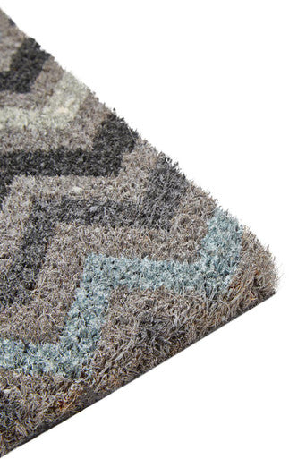 Orsina Grey and White Chevron Coir Doormat – Durable Outdoor Entrance Mat
