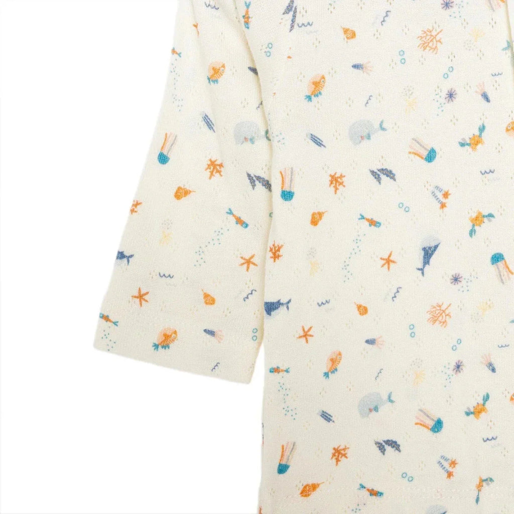 Bebetto Ship Boy Boy Cardigan - Footed Bottom - Navy Blue