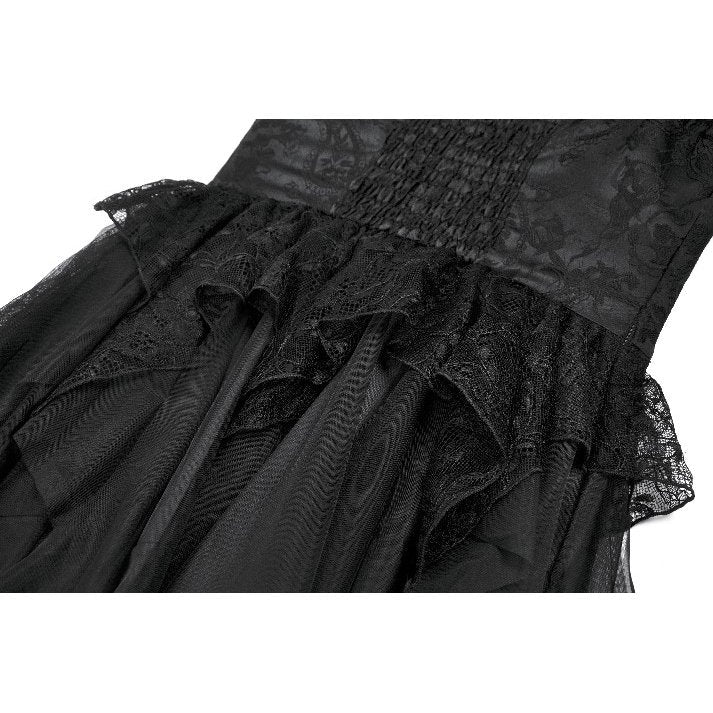 Dark in Love Morgana Gothic Off-Shoulder Lace High-Low Dress