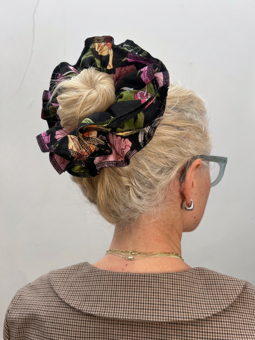 Azaria Yellow Floral Organic Cotton Scrunchie | No More Nobody