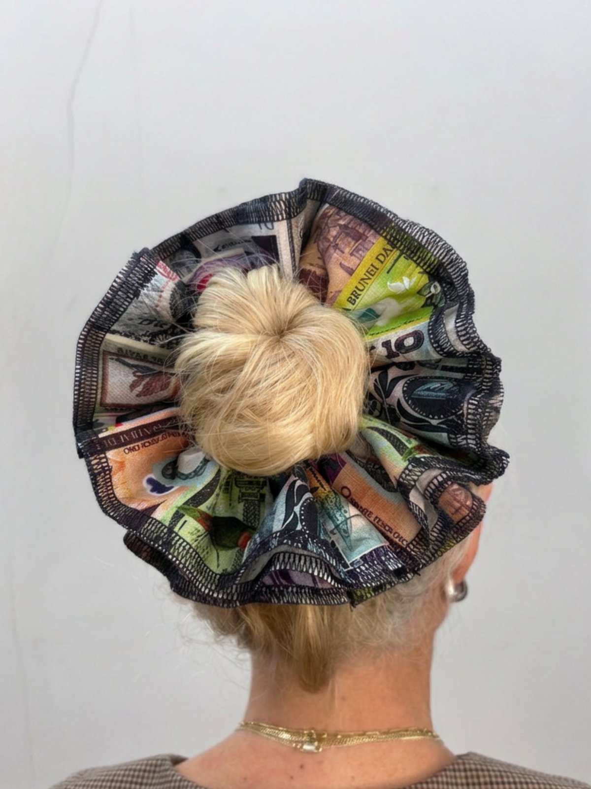 No More Nobody Azaria Blue Floral Organic Cotton Scrunchie - Handmade