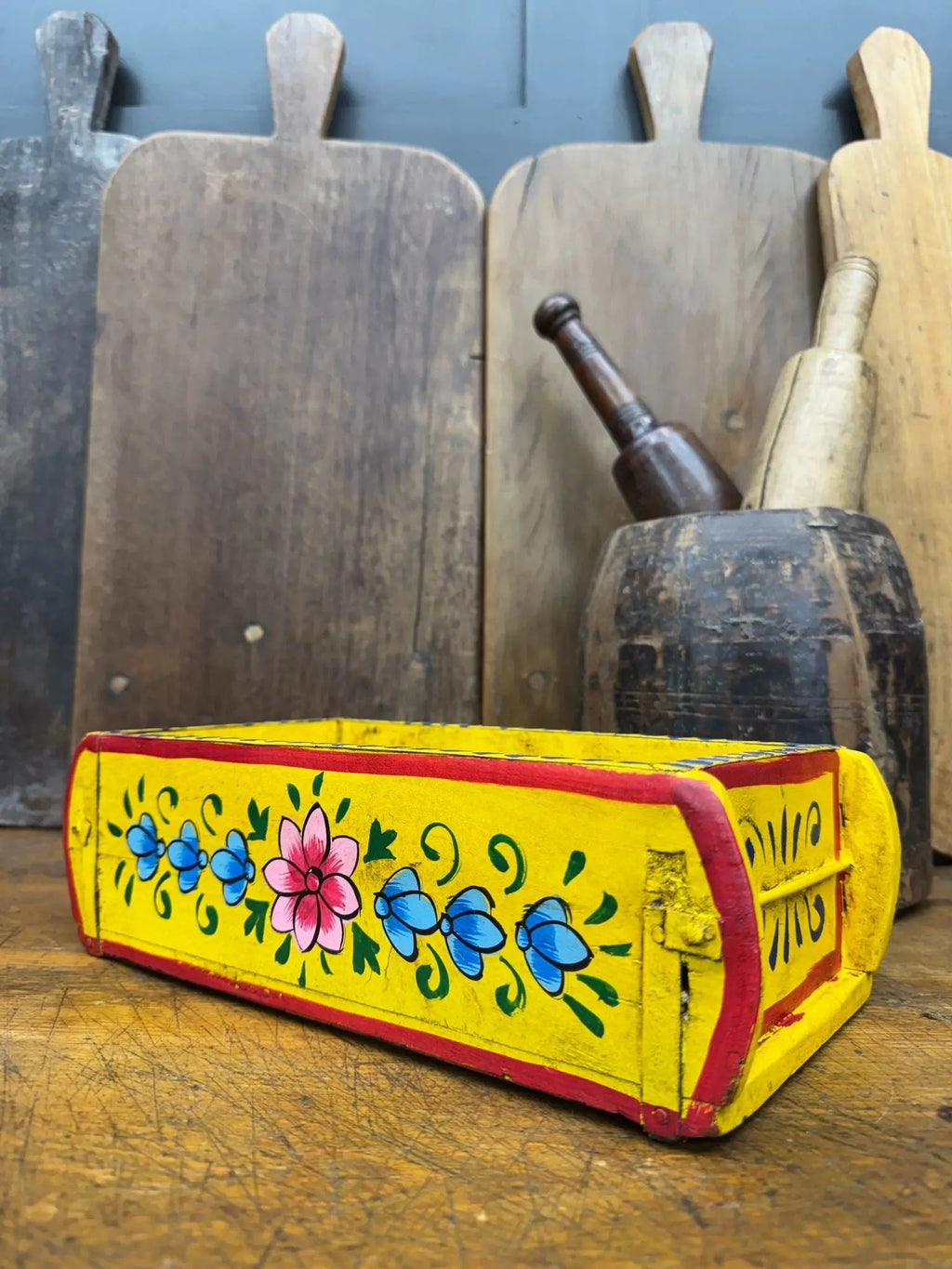 Rustic Warehouse Norfolk Yellow Vintage Wooden Brick Mould Planter