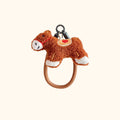 Daily White Pony Plush Bag Charm – Brown Equestrian Keychain Accessory