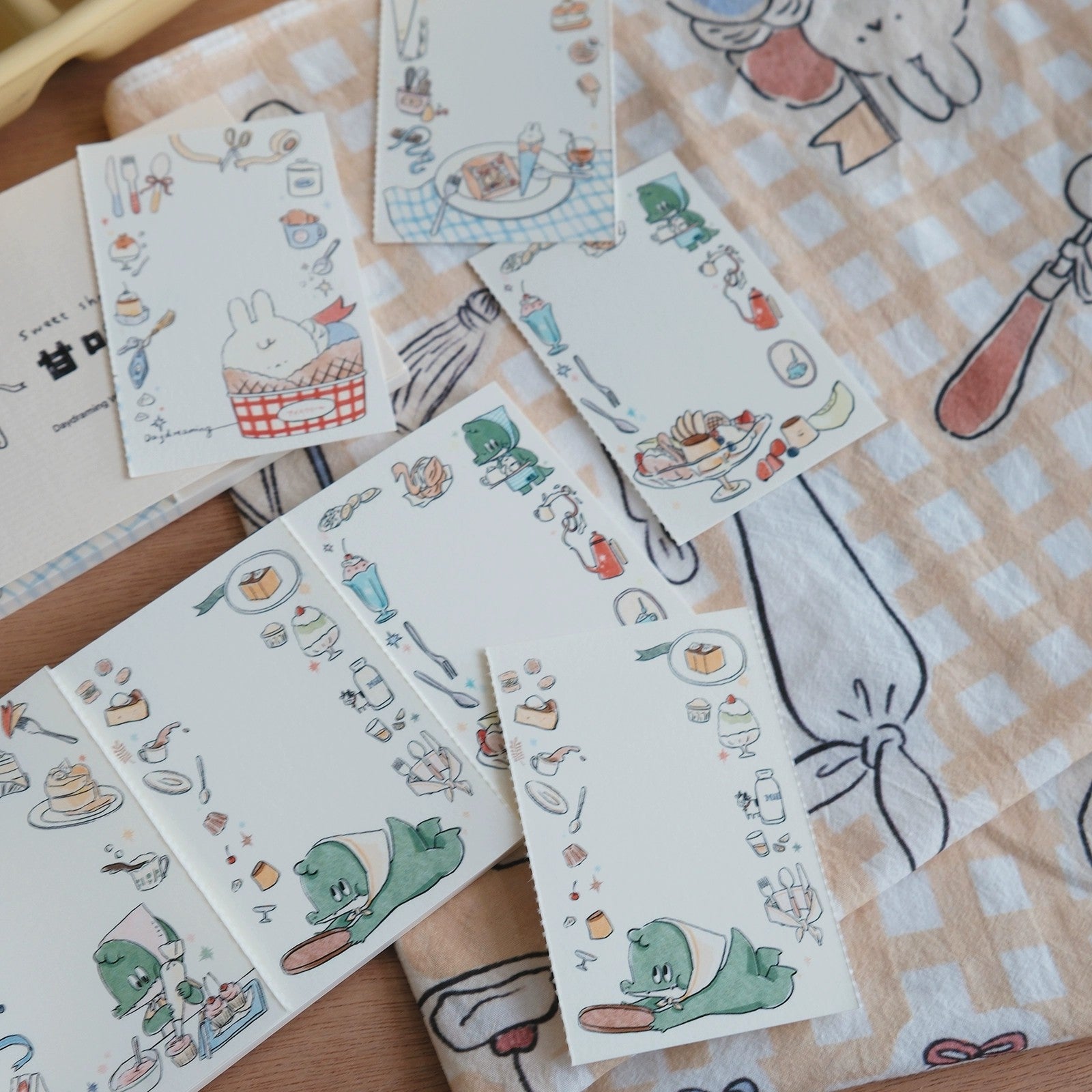 LuLuFun Studio Bunny and Crocodile Memo Notepad - 30 Hand-Painted Notes
