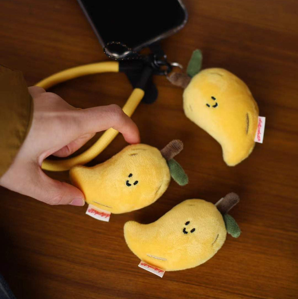 LuLuFun Studio Mango Plush Bag Charm – Cute Yellow Kawaii Keychain